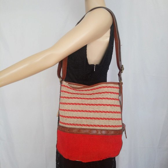 LUCKY BRAND Raffia Medium Striped Look Shoulder Bag - Picture 5 of 11